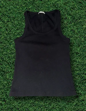 ZARA Black Ribbed Tank thumbnail 1