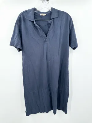 Faherty Women's Navy Blue Sunwashed Pique‎ Polo Dress Size Small thumbnail 2