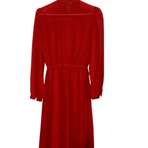 Vintage 70s 80s Cabaret Paris Red black Pin Striped Secretary dress valentines thumbnail 6