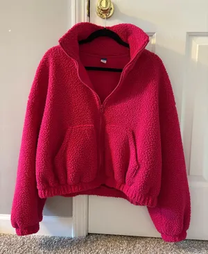 Old Navy Pink Fleece Zip Up thumbnail 2