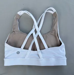 lululemon athletica Crossback Wireless Sports Bra White Beige Size 2 thumbnail 1