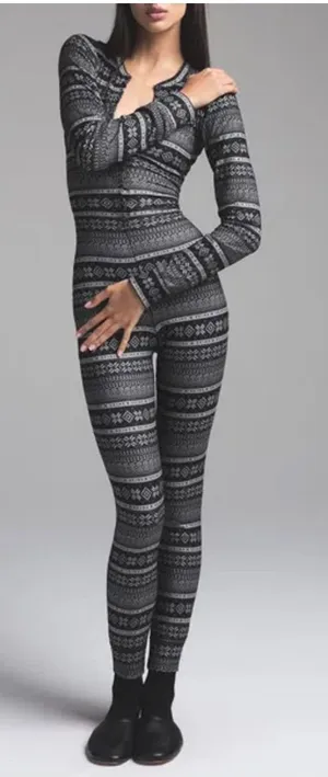 Skims Fair Isle Henley onesie large thumbnail 1