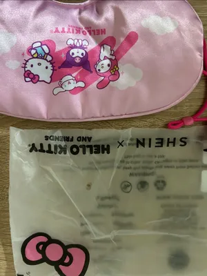 Hello Kitty Pink Satin Sleep Mask with Matching Pink Drawstring Pouch thumbnail 2