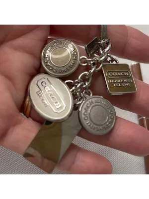 Coach Silver and Brown Logo Charms Keychain & Matching Pen NIP thumbnail 4