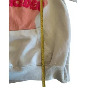 Aelfric Eden Starcore Pink Towel Embroidery Oversized Hoodie Cream XS Y2K‎ thumbnail 8
