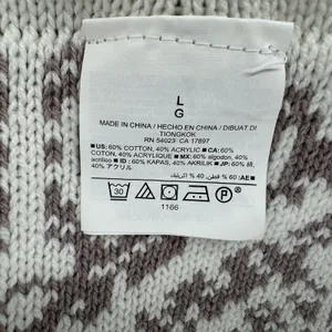 Old Navy Long Cardigan Women L Taupe Cream Geometric Waterfall Open Front Boho thumbnail 8