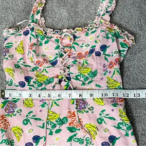 Urban Outfitters Womens Pink Fruit Print Lace Up Mini Babydoll‎ Dress Size XS thumbnail 11