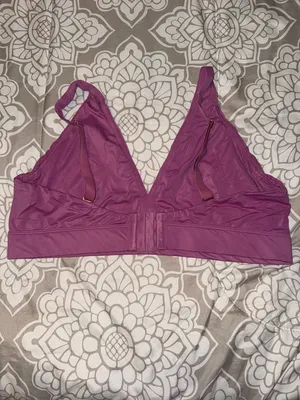 Joyspun Wireless V-Neck Bralette in Purple. Size XXL thumbnail 2