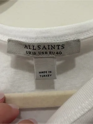 All Saints Stevie‎ Slim Fit Short Sleeve T-Shirt Size 8 thumbnail 4