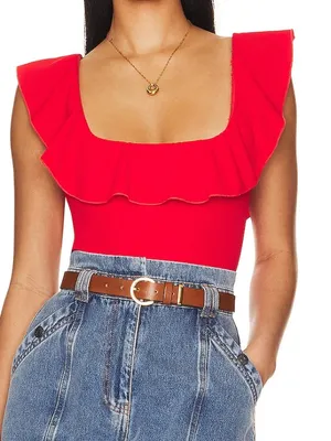 Red Ruffle Bodysuit thumbnail 1