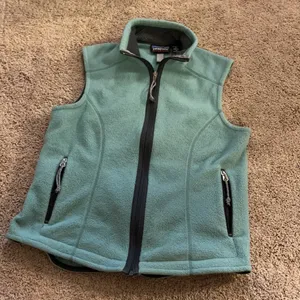 Patagonia fleece vest green blue teal gray small thumbnail 2