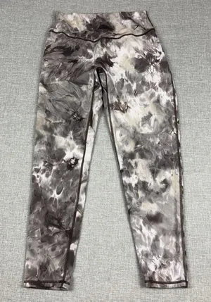 Gymshark Ori Leggings Womens XL Gray Cream Marble Print High Rise 7/8 Yoga thumbnail 1