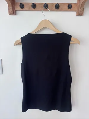 W² Black Cowl Neck Sleeveless Top | Size S | Made in USA thumbnail 5