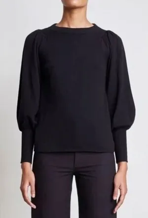 Apiece Apart Dewi Cotton Cashmere Blend Black Puff Sleeve Sweater Size Large thumbnail 1