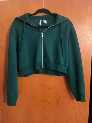 Green Divided H&M Cropped Hoodie thumbnail 1