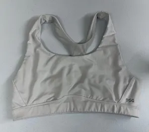 DSG‎ adult white racerback stretch non-padded active athletic sports bra medium thumbnail 1