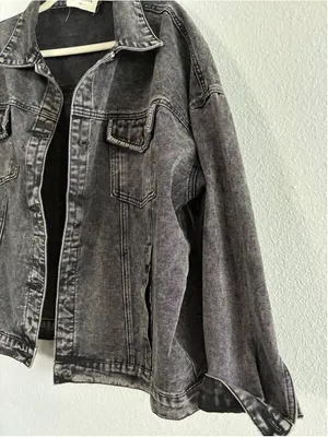 Women's Savanna Jane Black Acid Wash Denim Jacket Size 1X thumbnail 2