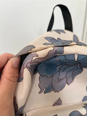 Herschel Supply Company Floral Mini Backpack tan blue flowers STAINS thumbnail 6