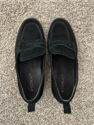 Women’s Vionic Uptown Flat Suede Loafers Black Size 7 thumbnail 2
