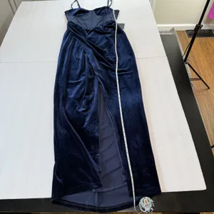 NWT Lulus Alluring Icon‎ Navy Blue Velvet Bustier Sleeveless Maxi Dress LARGE thumbnail 8