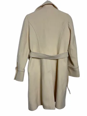 JCrew Cream Belted Peacoat thumbnail 3