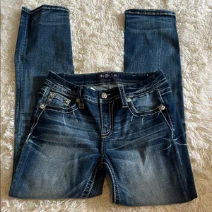 Miss Me LR Straight Leg Jeans Dark Wash 28x30 NWOT thumbnail 3
