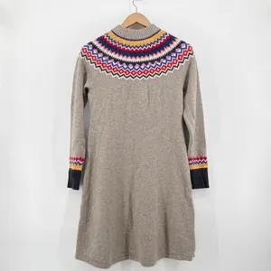 Boden Millie Fair Isle Wool Blend Knit Sweater‎ Dress Beige US 10L Soft Alpaca thumbnail 7