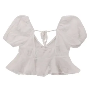 Mi Ami Francescas Gauzy Crop Top‎ Womens Size XS Milkmaid Beachy Euro Summer thumbnail 4