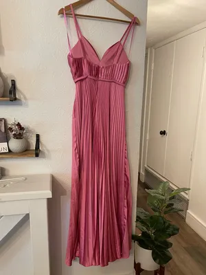 Mac Duggal Pink Pleated Wide Leg Jumpsuit Size 0 thumbnail 4