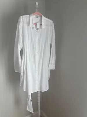 J. Crew Cover-Up Classic White Button-Front Shirt Dress Sz XXL Lightweight Airy thumbnail 4
