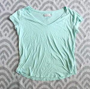 ABERCROMBIE & FITCH Mint Green Short Sleeve Shirt Large thumbnail 1