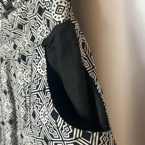 Rhapsody Geometric Bohemian Mini Dress Size L Smocked Boho Chic thumbnail 4