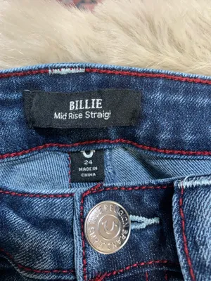 True Religion Womens Billie Mid Rise Straight Jeans 24 thumbnail 3