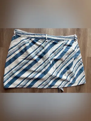 Women’s Blue and White Striped‎ Denim Skirt thumbnail 5
