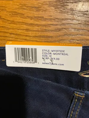 Seven7 Dark Indigo tummyless Jeans NWT size 12 women’s thumbnail 4