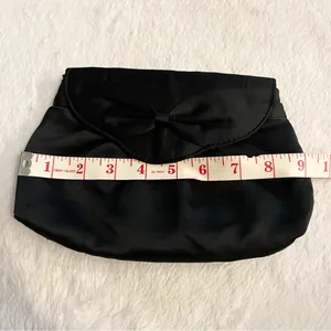 Vintage Black Satin Elegant Clutch Evening Bag thumbnail 4