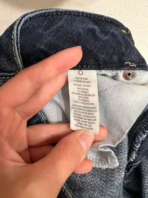 American Eagle Dark Wash Rolled Jean Shorts thumbnail 5