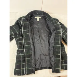 Old Navy Vintage Y2K Old Navy Zip Up Plaid Jacket Blazer‎ Women’s Medium Green thumbnail 4