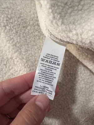 L.L. Bean women's size XL petite Cream Fleece Full-Zip Vest gorp pata thumbnail 7