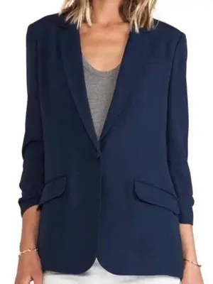 Elizabeth and James Women's Single-Button Blazer Jacket Navy thumbnail 1