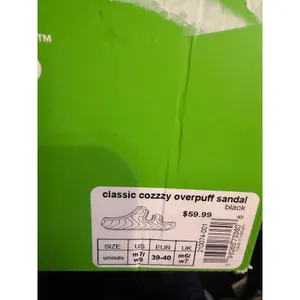 Crocs Classic Cozzzy Overpuff Sandal Black Puffer Fuzzy Lined Slide W9 thumbnail 7