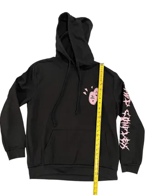 Spencer’s black "SUBubus" hoodie with pink anime-style graphic on the back thumbnail 2