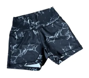 Buffbunny Collection Black White Marble High Rise Athletic‎ Biker Shorts Small thumbnail 1
