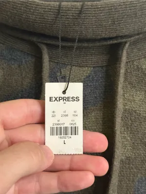 Express Camo Cowl Neck 100% Cotton Sweater NWT L thumbnail 2