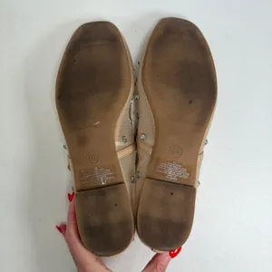 Wild Fable 9.5 Mary Jane Elsa Mesh Ballet Flats Studded Beige Buckle Strap Shoes thumbnail 9