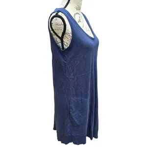 Lilla‎ P Navy Blue Pima Cotton Modal Sleeveless Pocket Mini Dress Small thumbnail 4