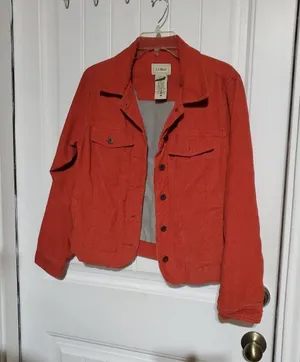 EUC Ladies L.L. Bean Corduroy Burnt Orange Button Down Jacket SIZE XS thumbnail 1