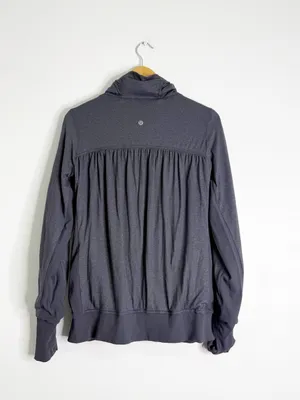 Lululemon Reversible Zip Jacket Gray Ruched Yoga Jacket Size 10 thumbnail 4