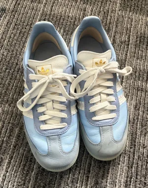 adidas Samba Women’s Pastel Blue & White Classic Sneaker with Ruffle thumbnail 1