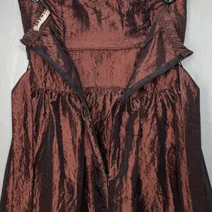 Mystic Brown Taffeta Strapless Dress Size S Prom Homecoming Dance HOCO Mini Y2K thumbnail 5